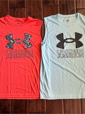Under Armour Kids' Sleeveless Logo Tanks - performance material - set of 2